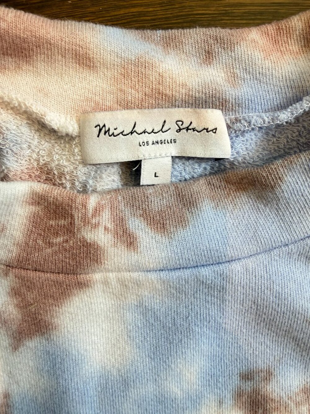 Michael Stars Blue Brown Tie Dye Sweatshirt - Picture 5 of 7